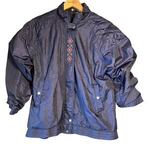 Vintage BOLD SPIRIT Blue Full Zip‎ Windbreaker Size Medium